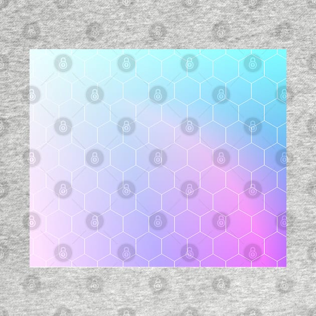 Cute soft pastel pink purple and blue hexagon pattern by Yarafantasyart